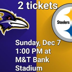 2 Tickets to Ravens vs. Steelers